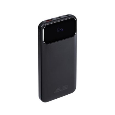 Power bank, beépített kábellel, 10.000mAh, RIVACASE "VA2211", fekete