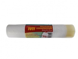 Szemeteszsák, zárószalagos, 70 l, 15 db, TUTI